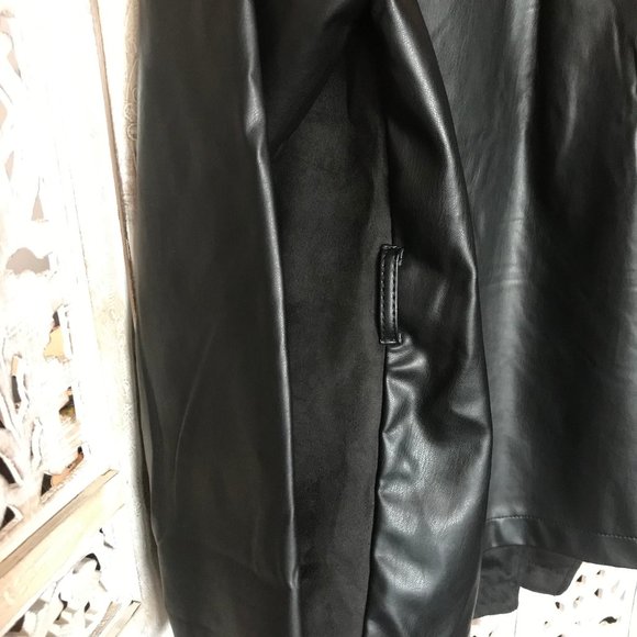 NWT French Connection Black Mixed Media Jacket XS - Picture 8 of 11